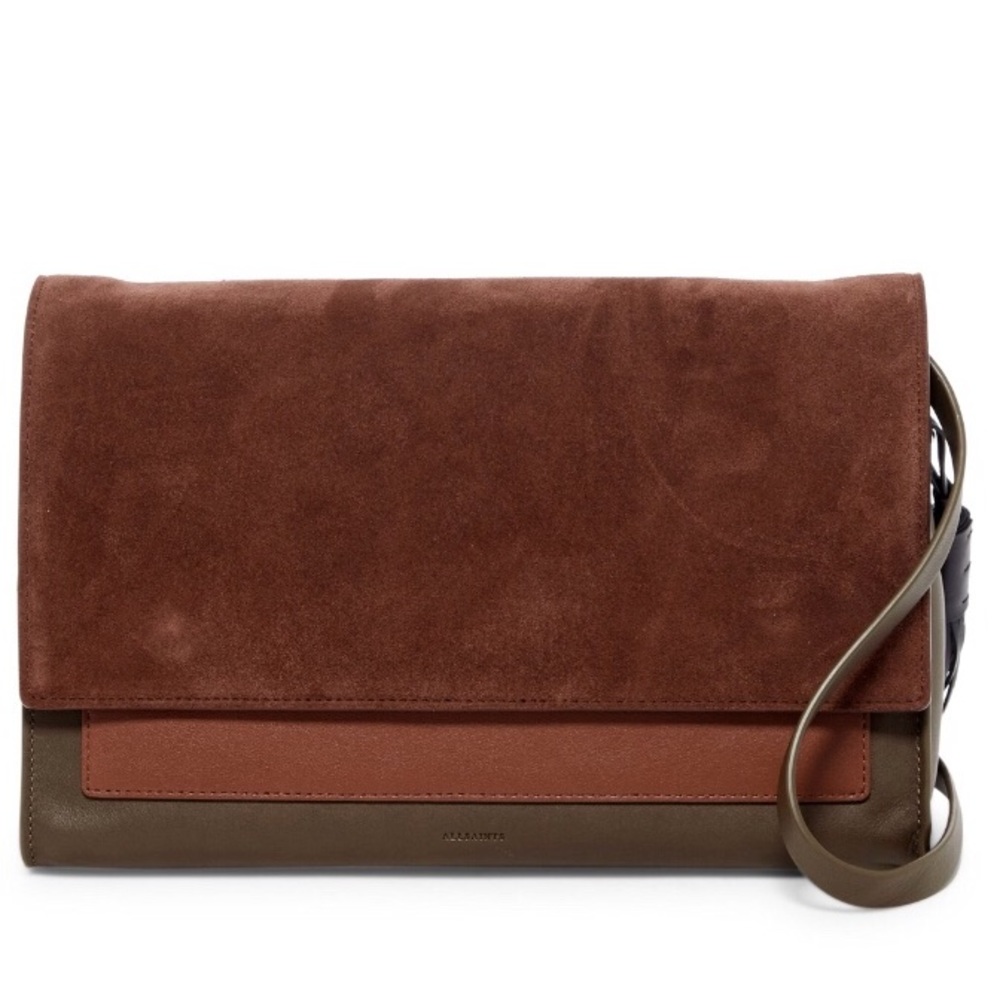 ALLSAINTS Suede + Leather Crossbody/Clutch Bag NWT